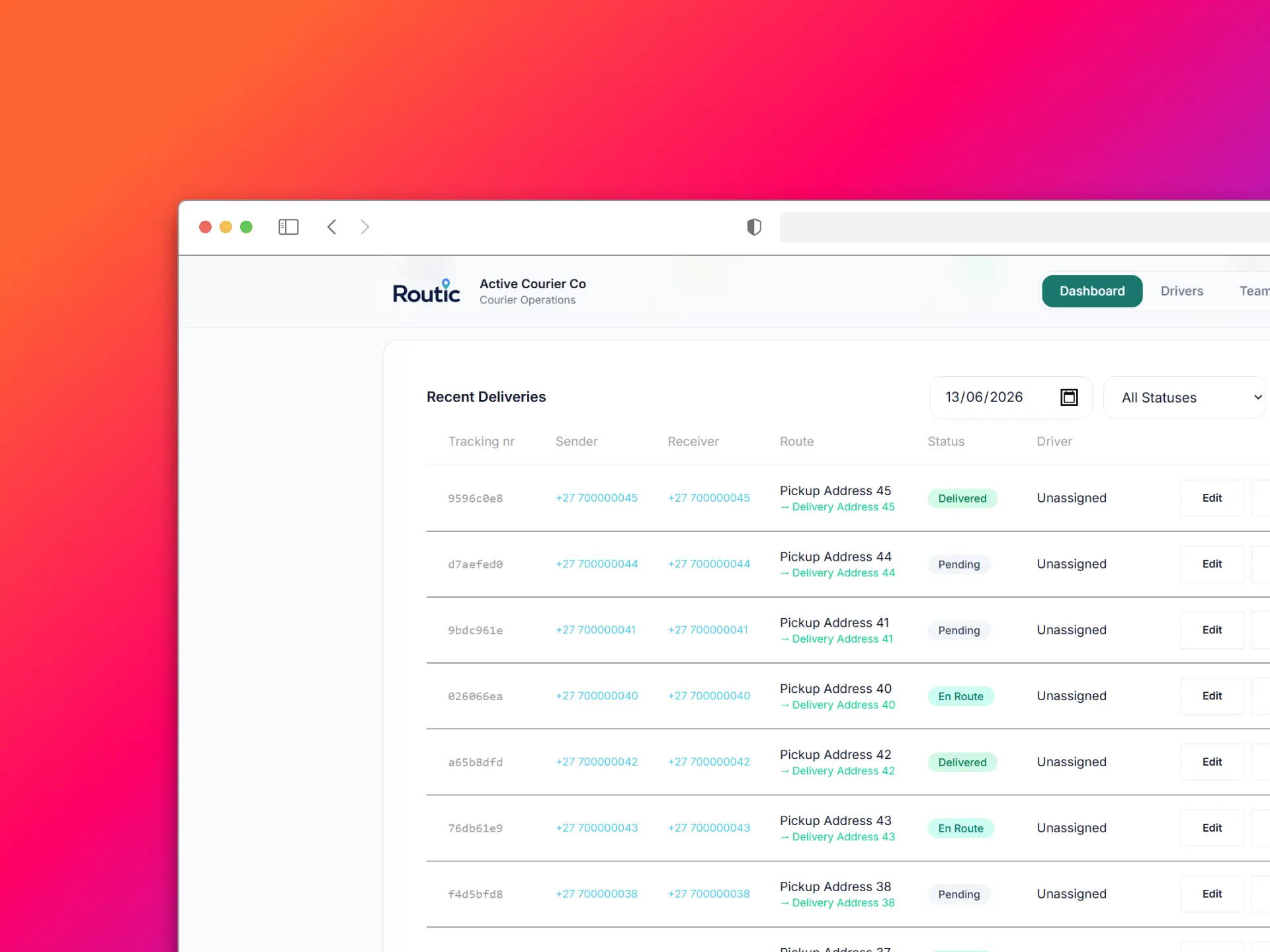 Dispatcher view