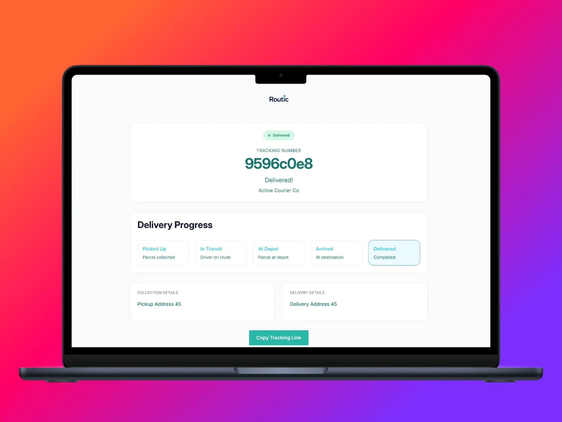 Customer tracking page